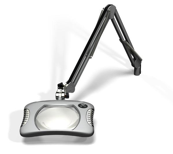 Magnifier Light, ESD-Safe 4-Diopter LED Magnifier with 43" Reach and Clamp Base, SilverO. C. White